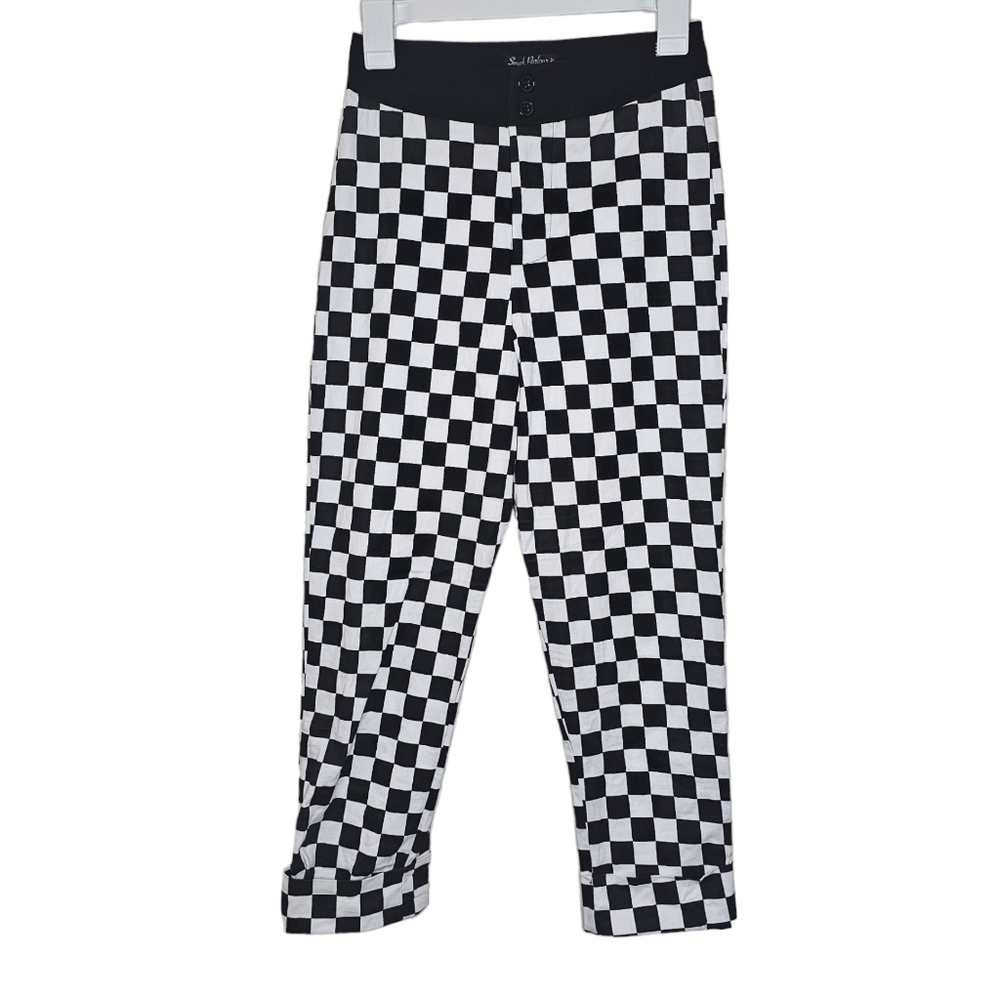 Smak Parlour Checkered Pants Capped Legs Size Medium